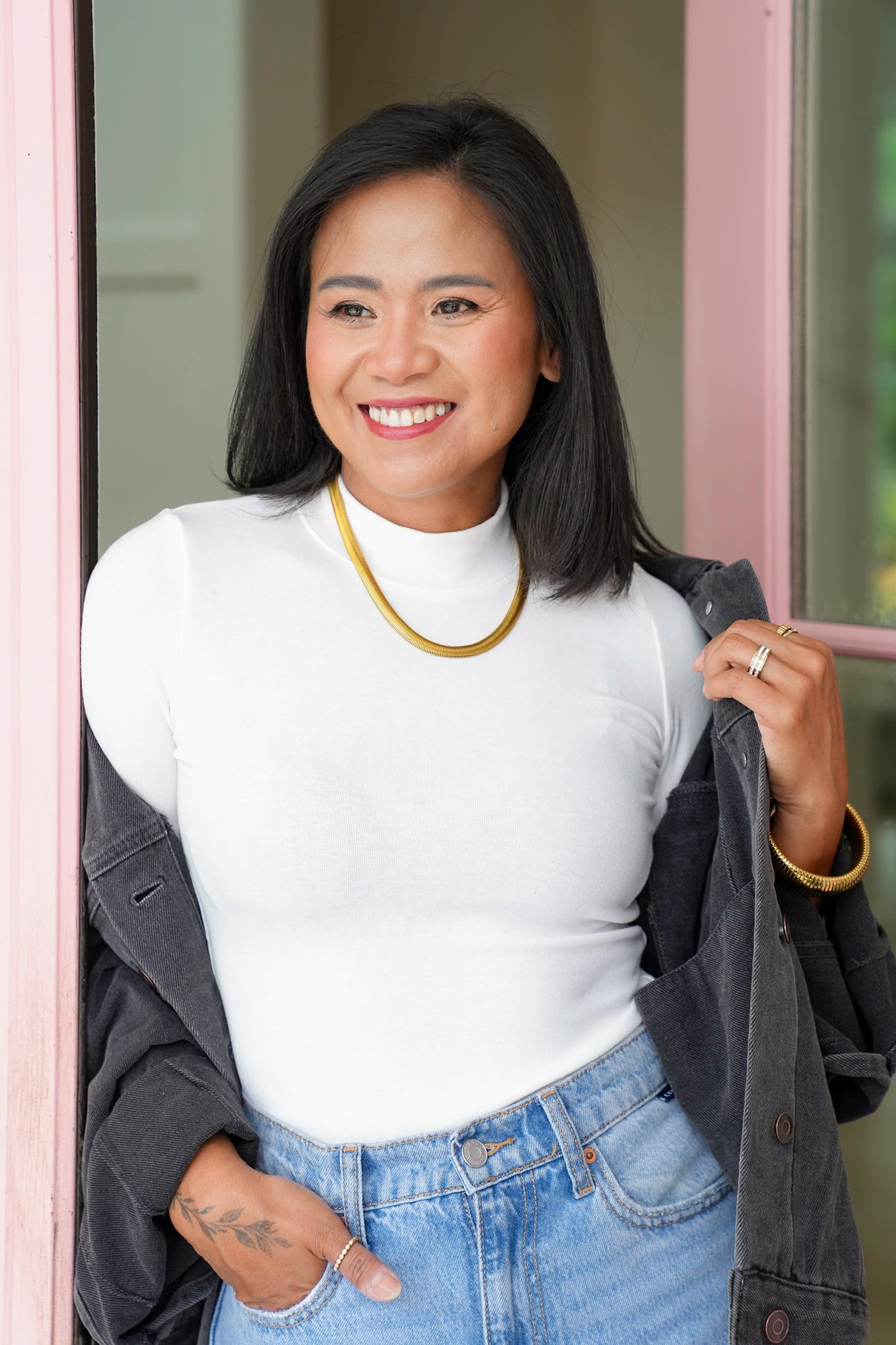 Long Sleeve Mock Neck Knit Top