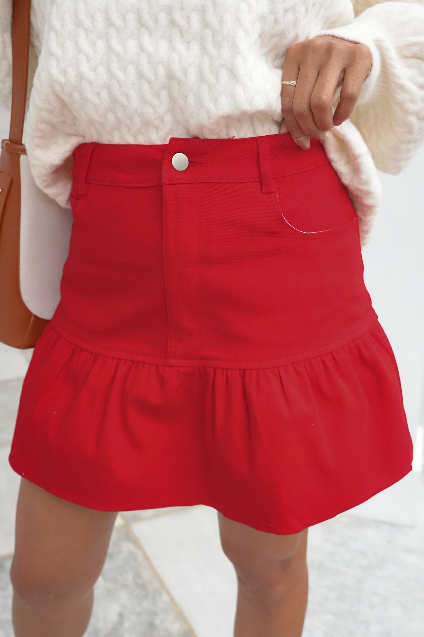 Ruffled Hem Mini Skirt