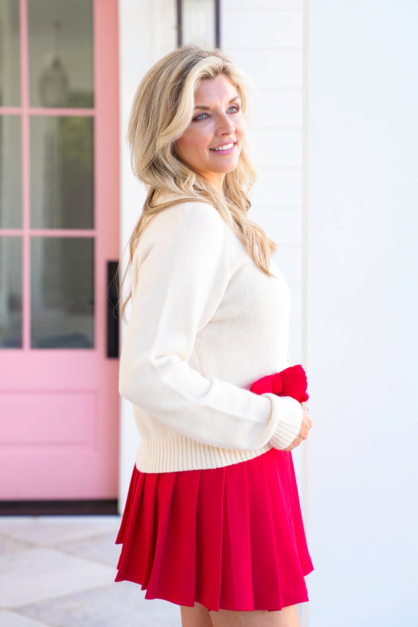 Knit Long Sleeve Button Down Cardigan with Bows