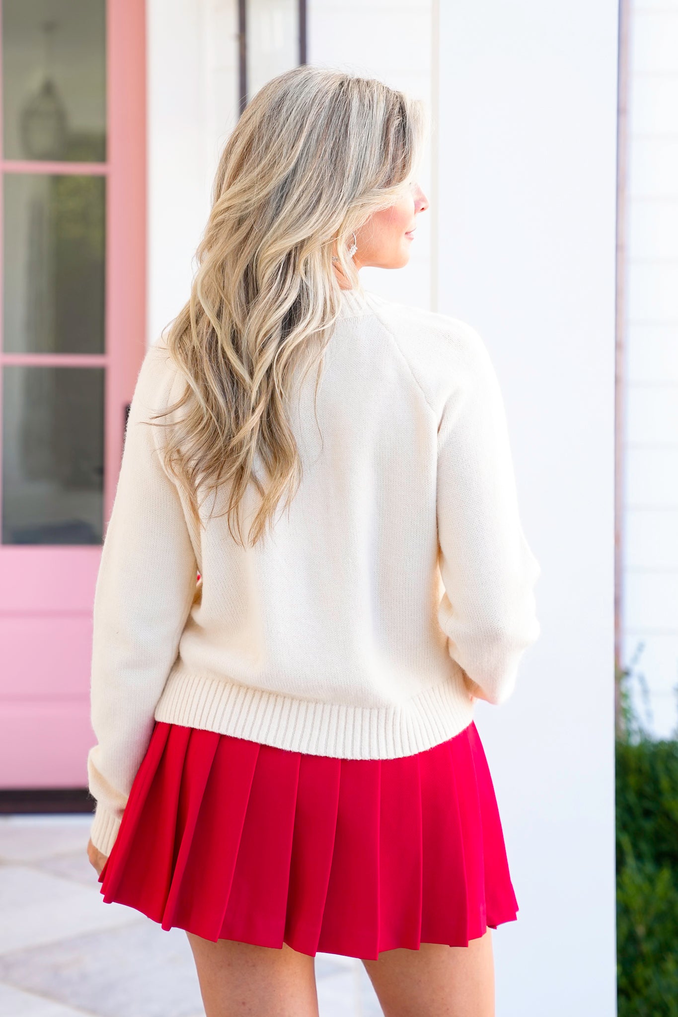 Knit Long Sleeve Button Down Cardigan with Bows