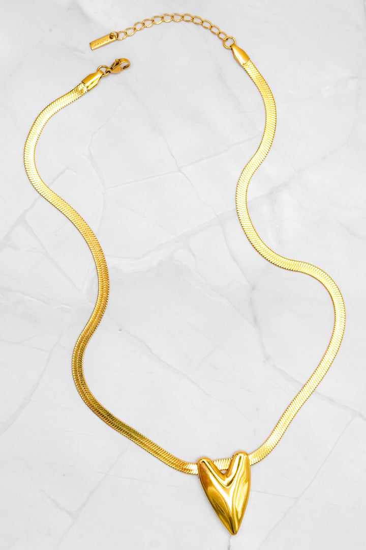 Mila + Stevie Heart Slider Necklace