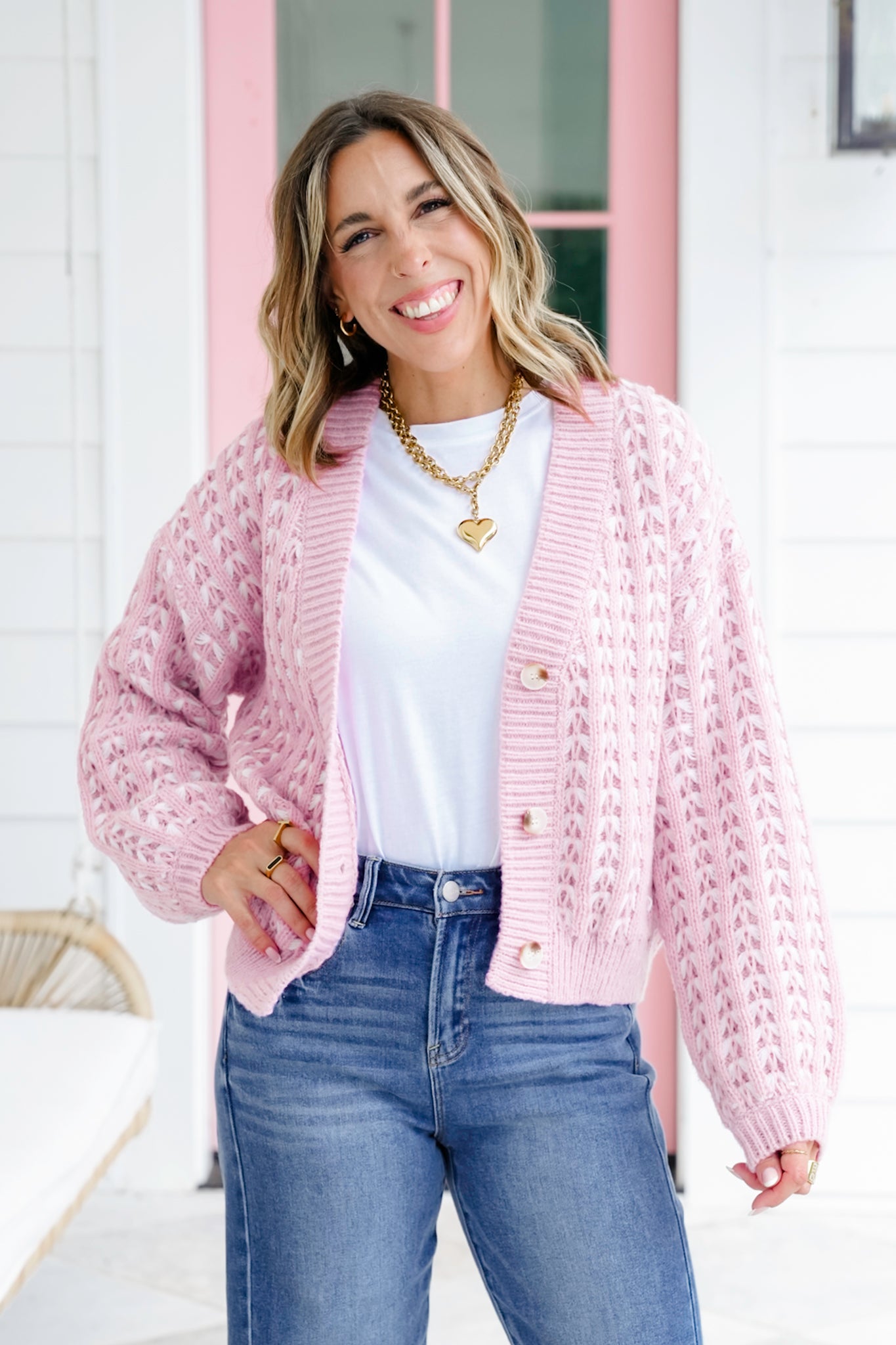 Knitted Long Sleeve Button Up Cardigan Sweater