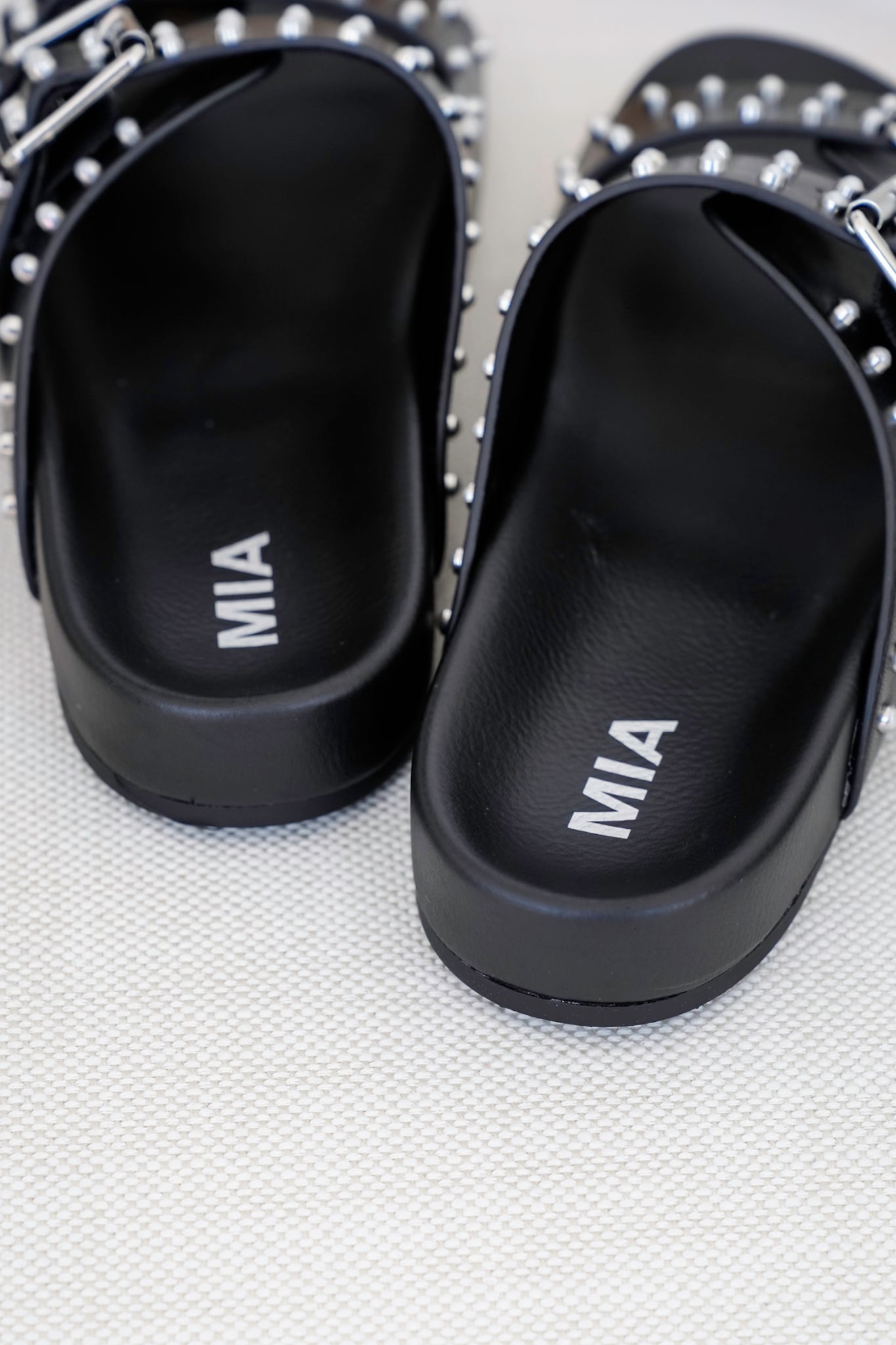 MIA Studded Dual Buckle Slip-On Sandal