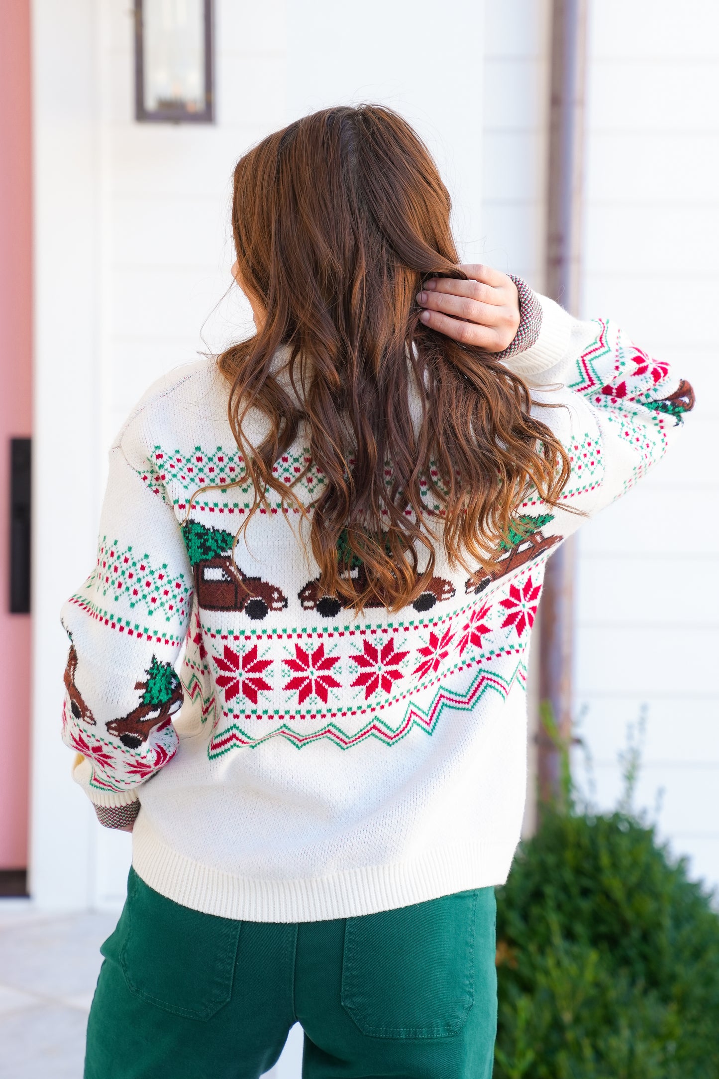 Christmas Pattern Long Sleeve Pullover Sweater