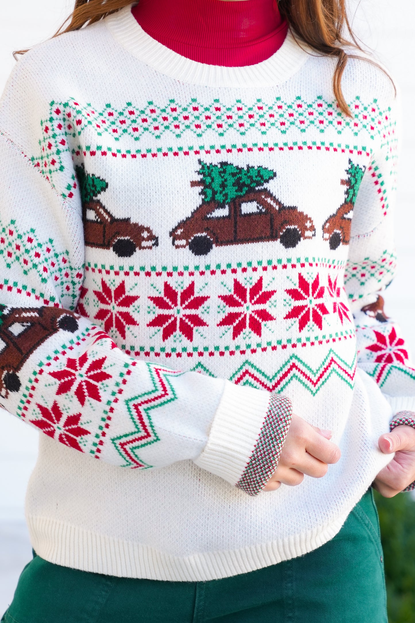 Christmas Pattern Long Sleeve Pullover Sweater