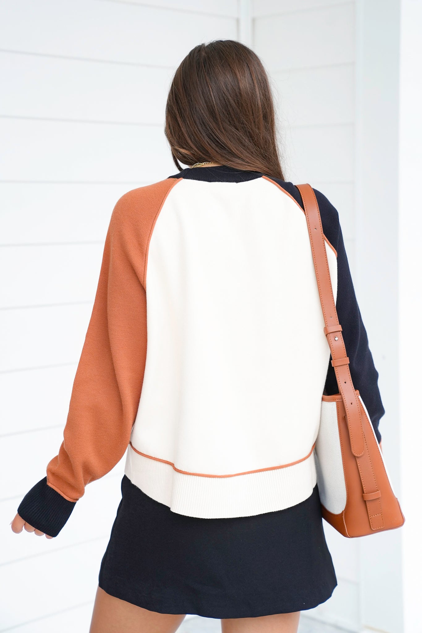 Color Block Long Sleeve Pullover Sweater