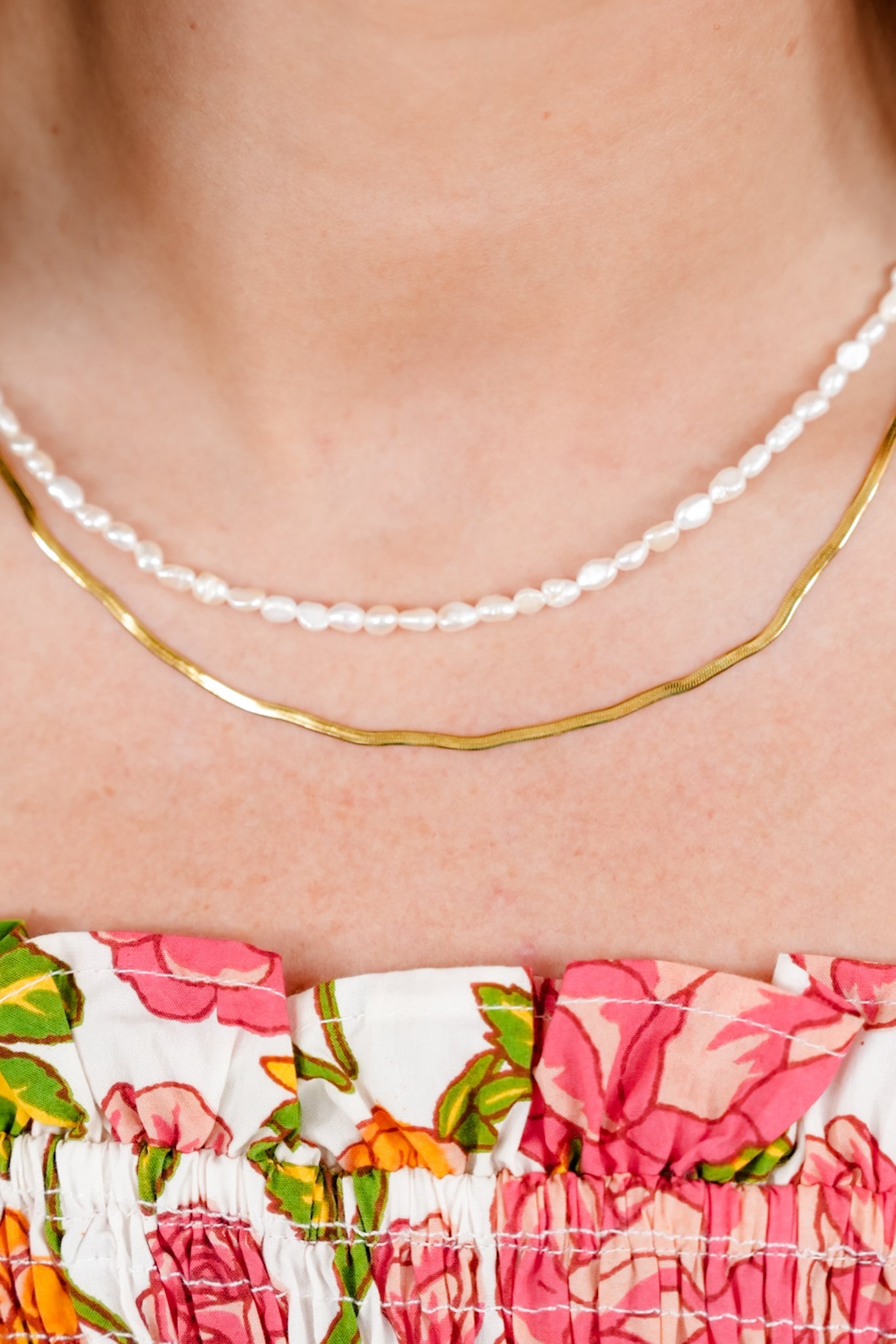 Treasure Jewels Double Baby Pearl Necklace - Freckled Poppy