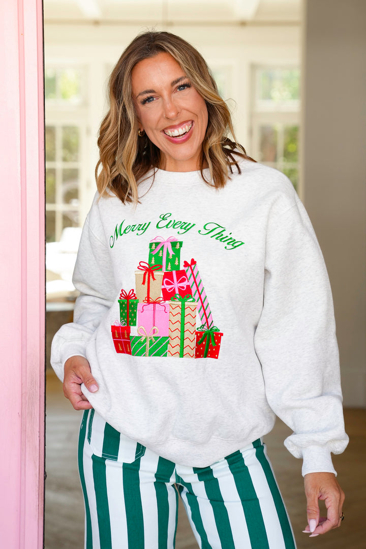 Long Sleeve "Merry Every Thing" Pull Over Sweatshirt