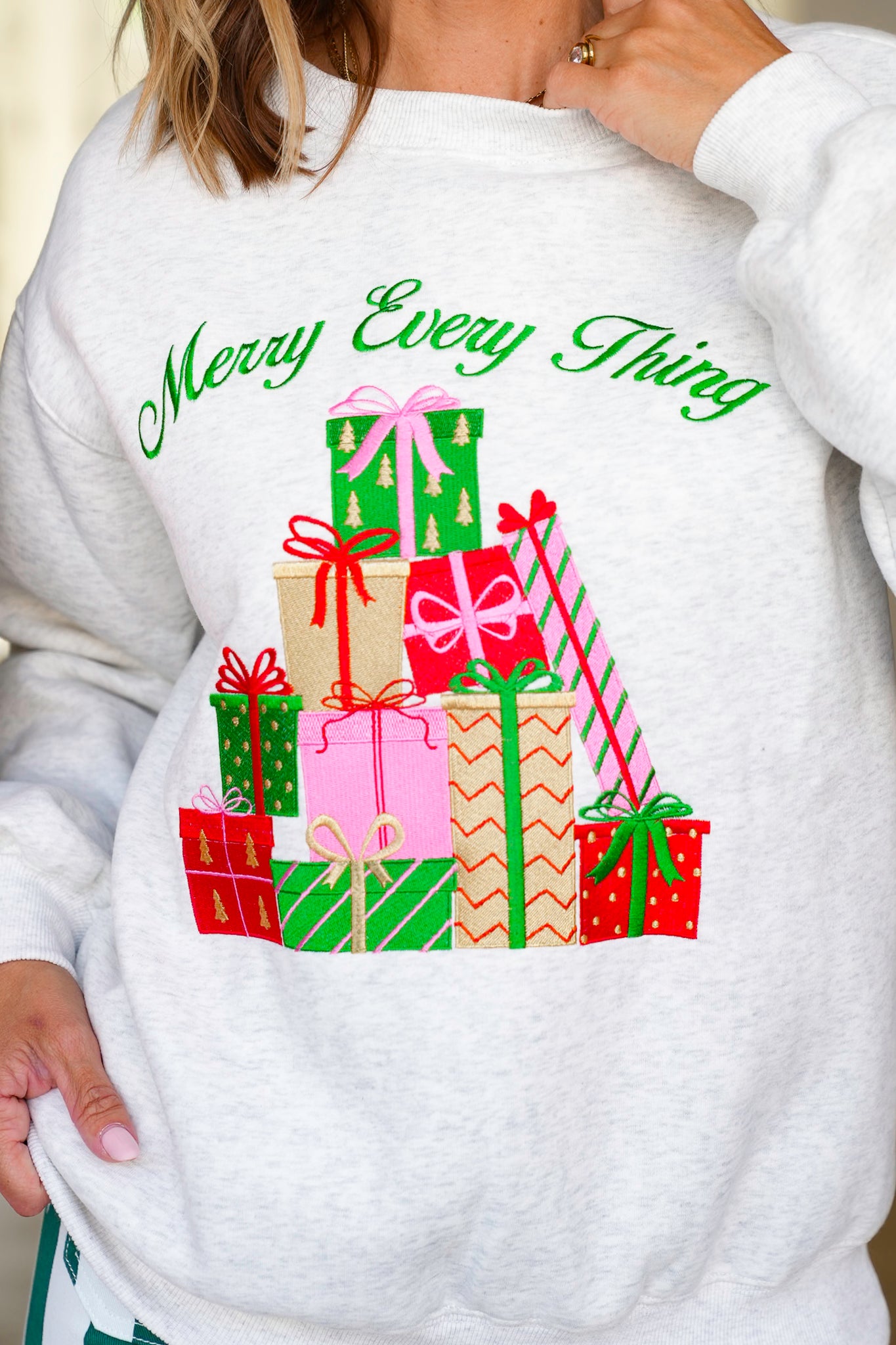 Long Sleeve "Merry Every Thing" Pull Over Sweatshirt