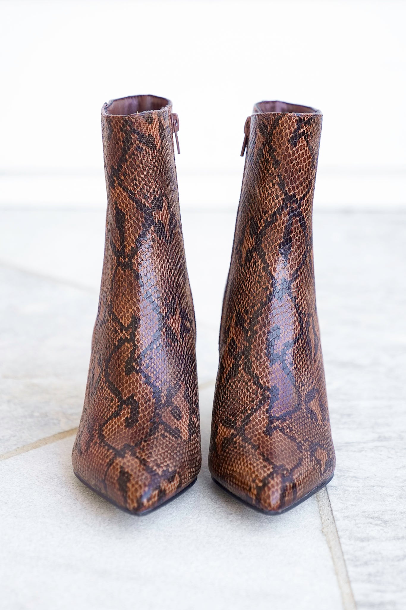MIA Chic Embossed Ankle Heel Boot