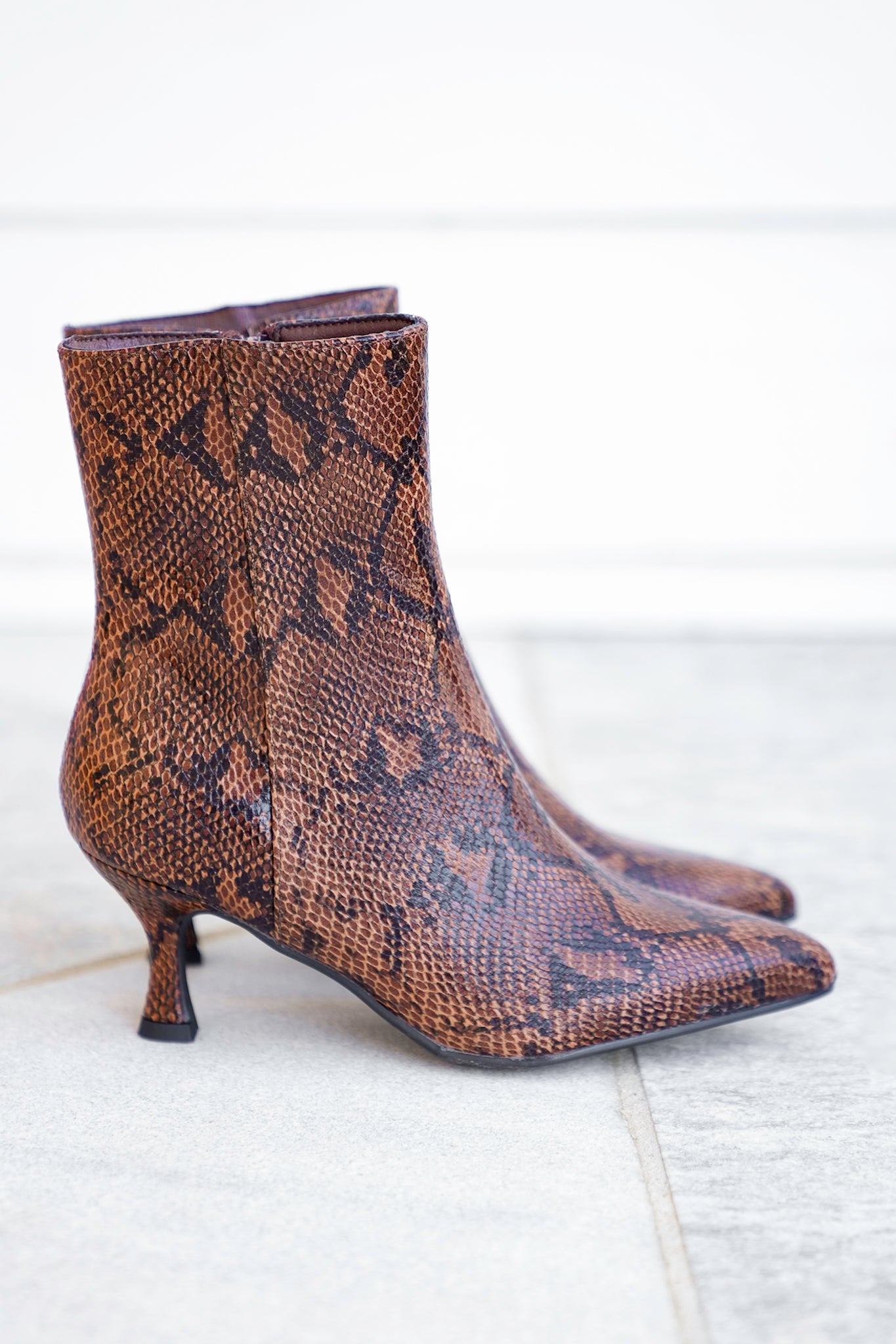 MIA Chic Embossed Ankle Heel Boot