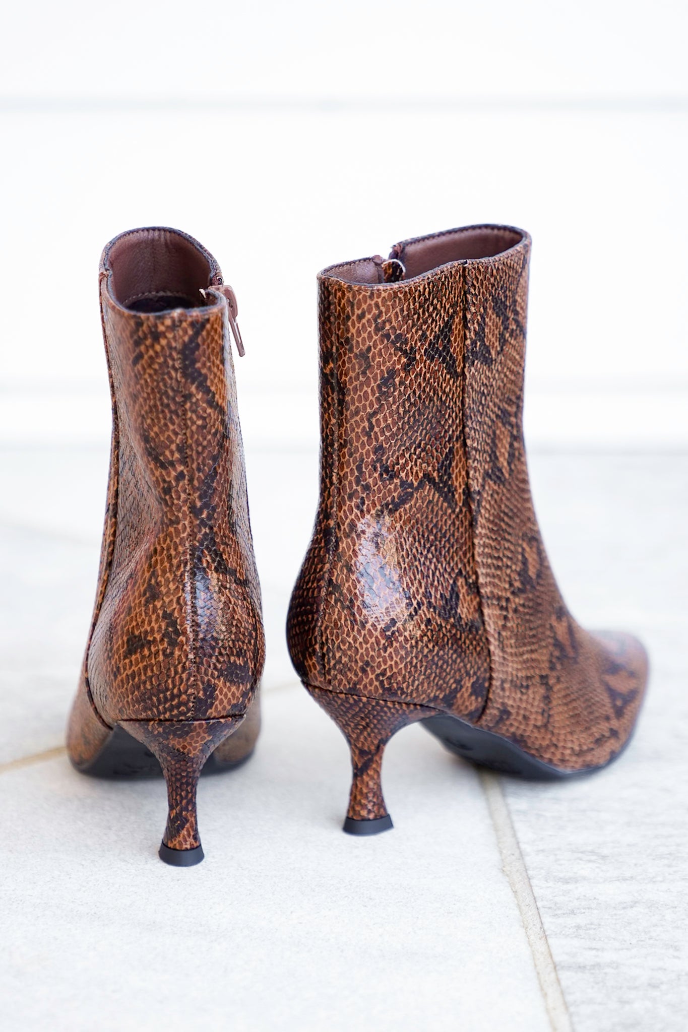 MIA Chic Embossed Ankle Heel Boot