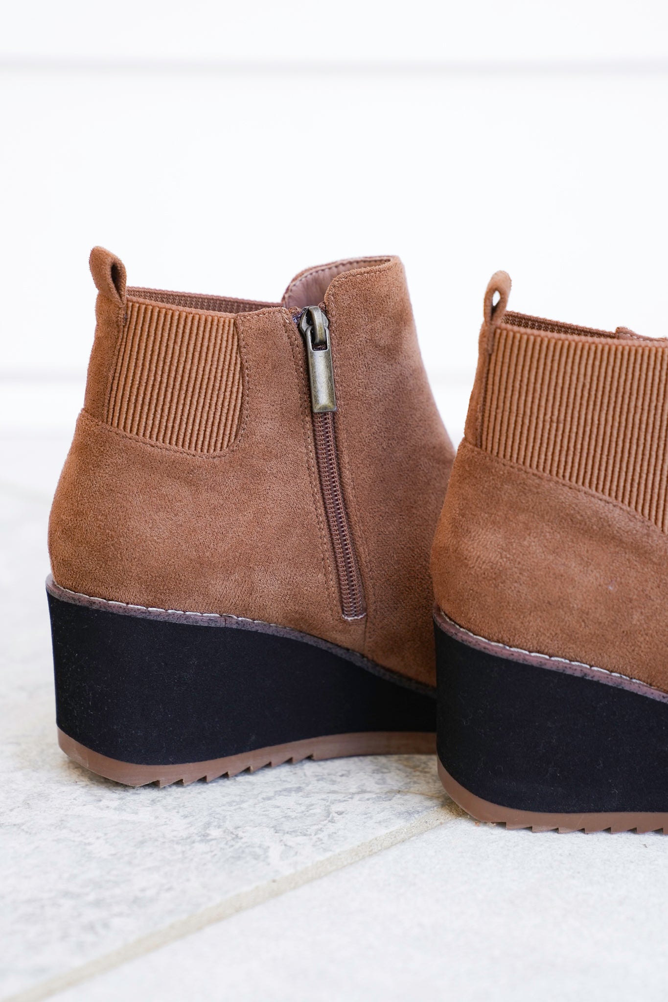 Corky's "Apple Sauced" Vegan Suede Wedge Ankle Booties