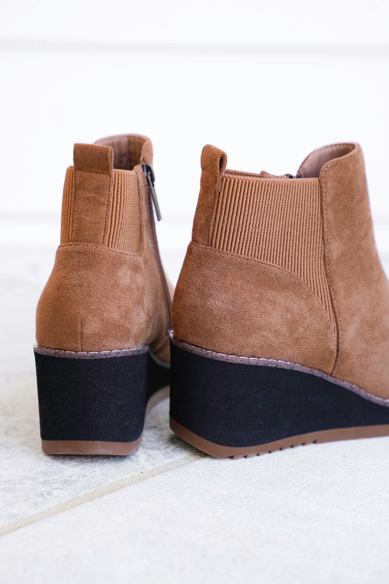 Corky's "Apple Sauced" Vegan Suede Wedge Ankle Booties