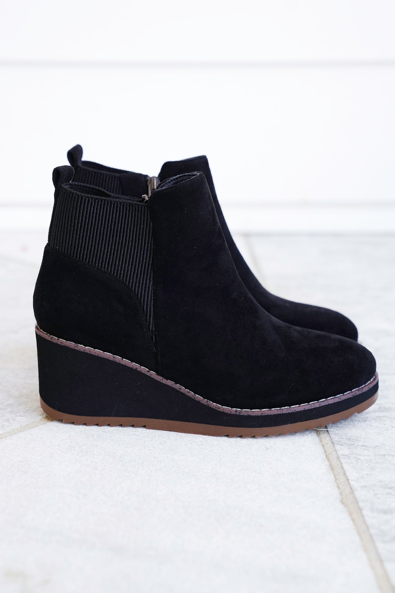 Corky's "Apple Sauced" Vegan Suede Wedge Ankle Booties