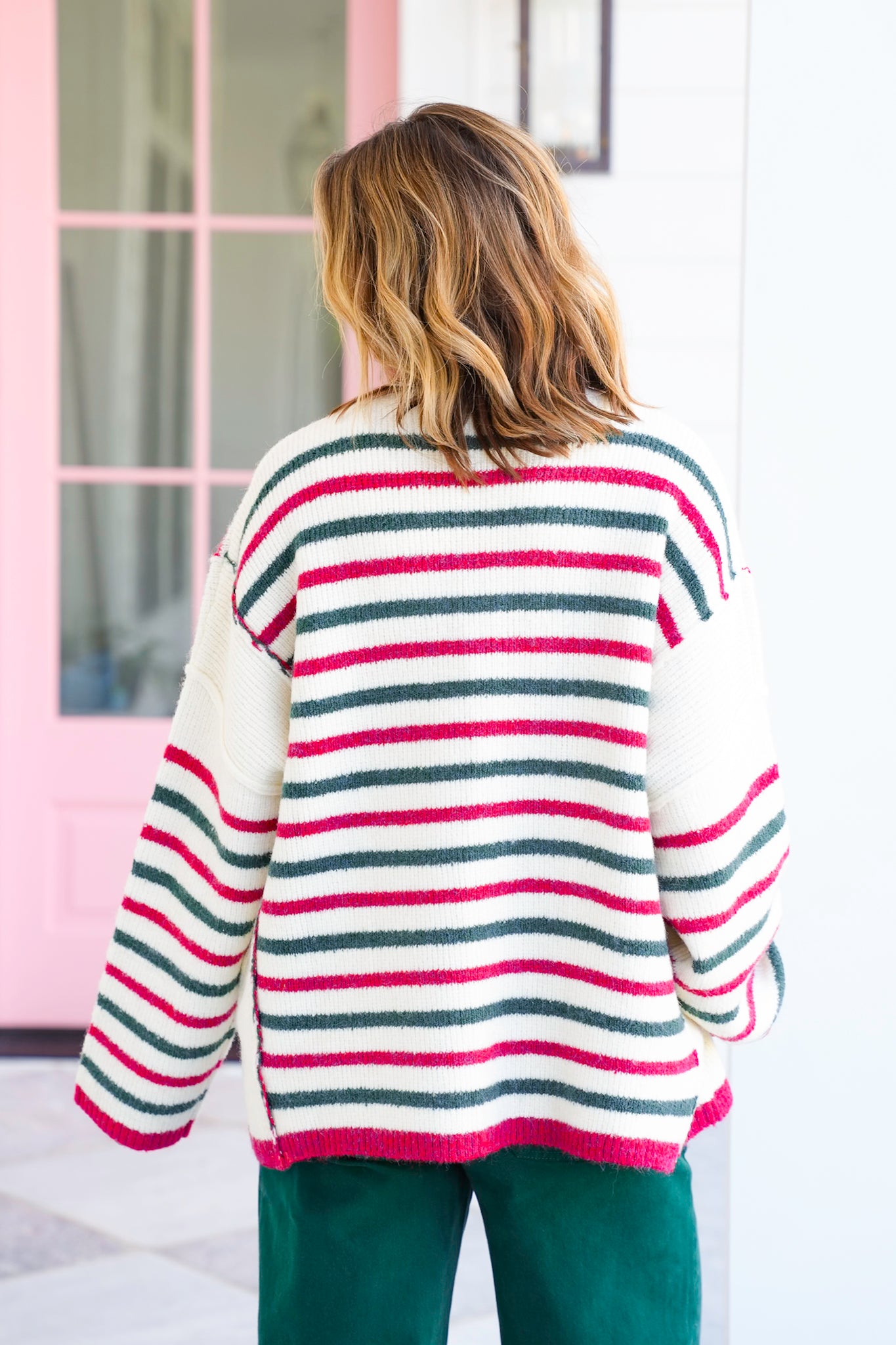 Stripe Long Sleeve Pullover Sweater
