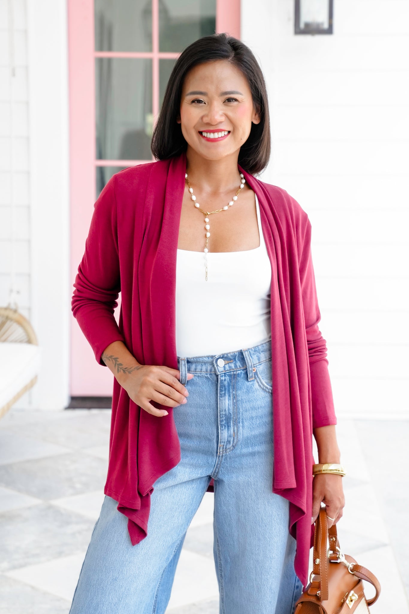 Plus/Reg Door Buster! Long Sleeve Cascading Open Front Cardigan