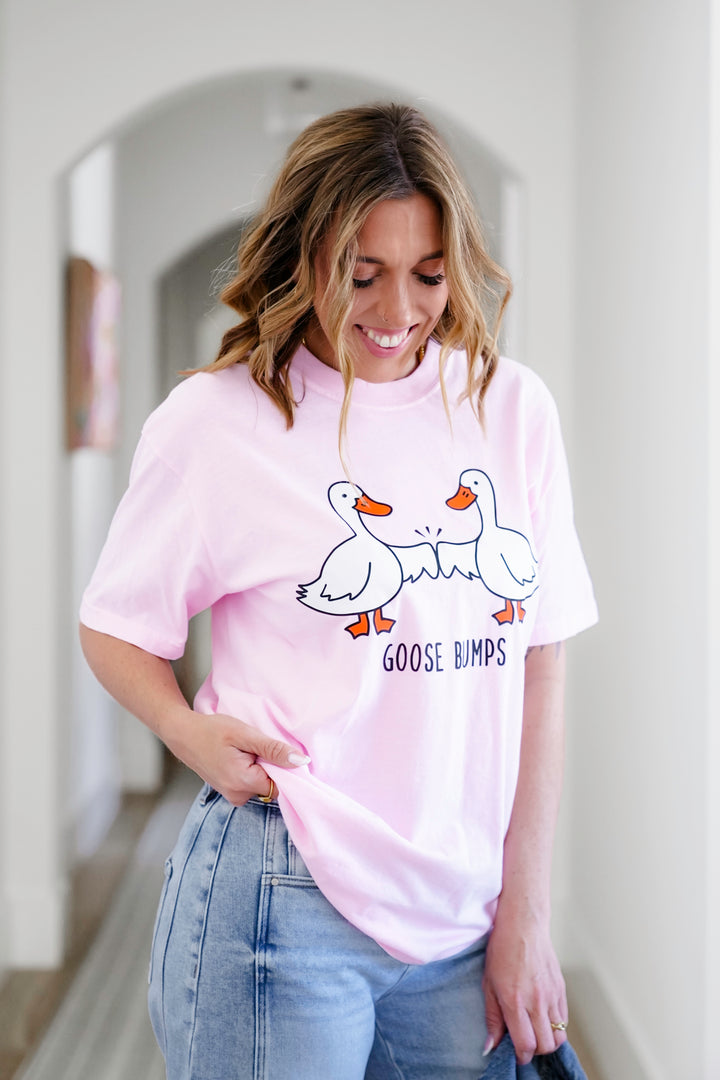 Plus/Reg Short Sleeve "Goose Bumps" Graphic Tee