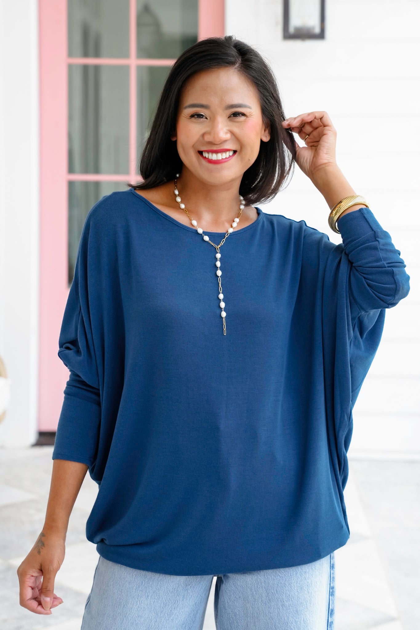 Door Buster! Plus/Reg Long Dolman Sleeve Knit Top