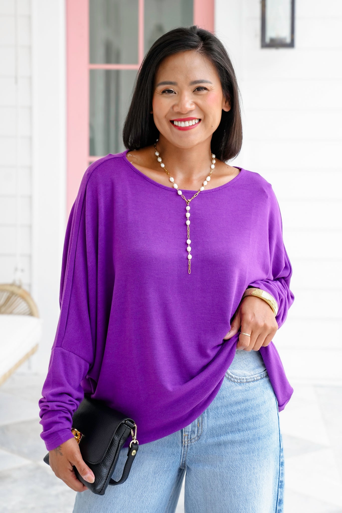 Door Buster! Plus/Reg Long Dolman Sleeve Knit Top