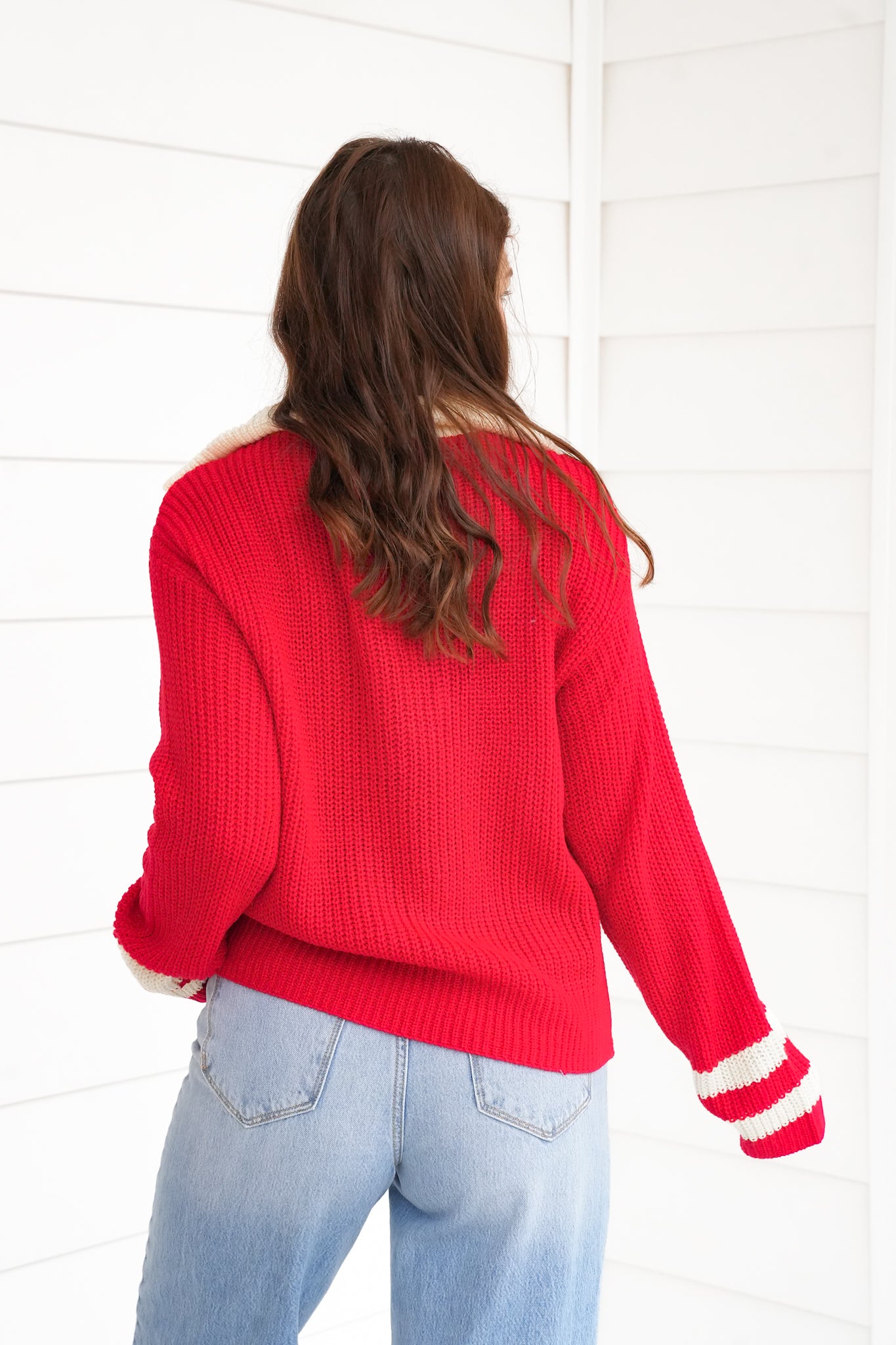 Long Sleeve Half Zip Knit Sweater