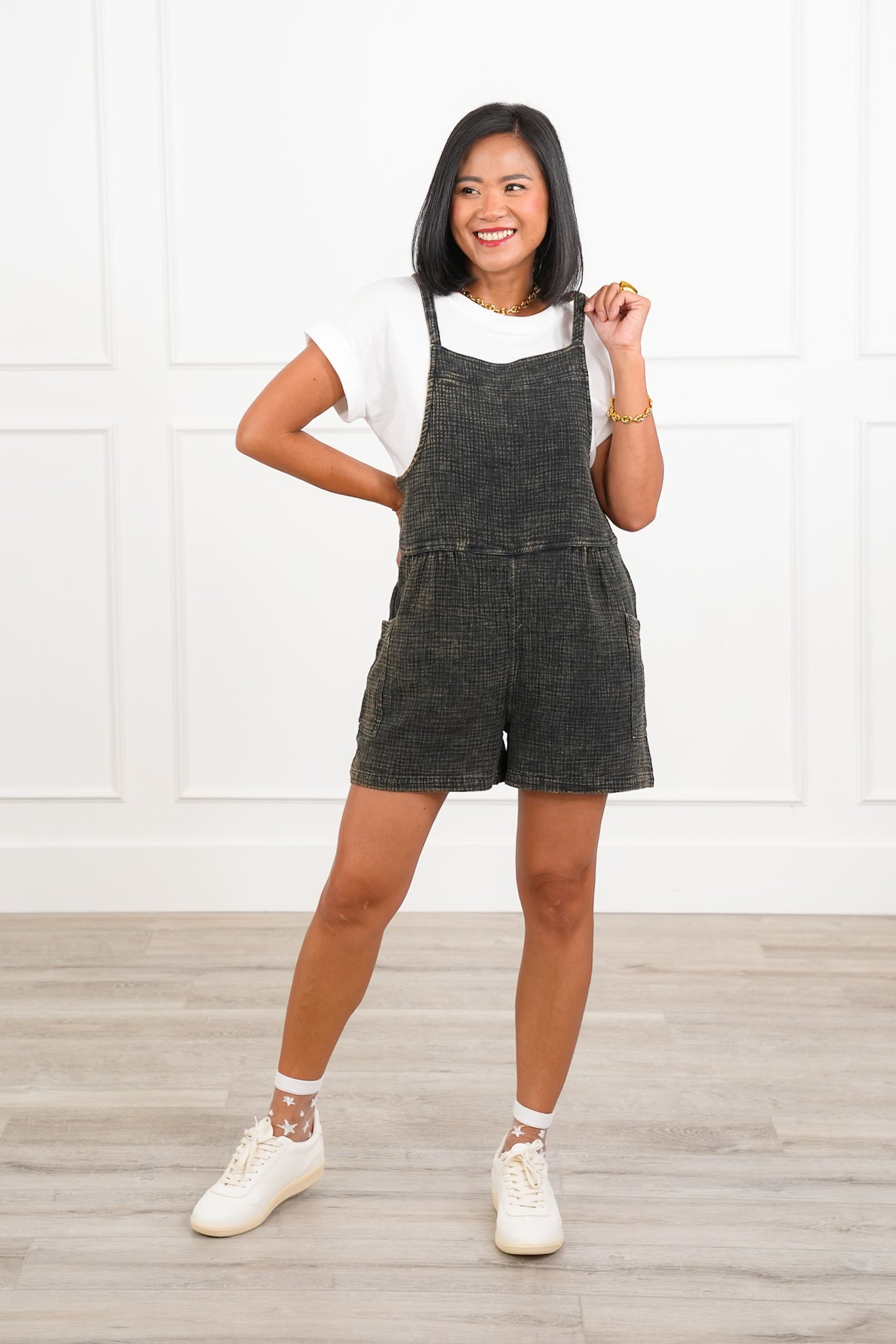 Door Buster! Zenana Washed Double Gauze Tie Back Rompers