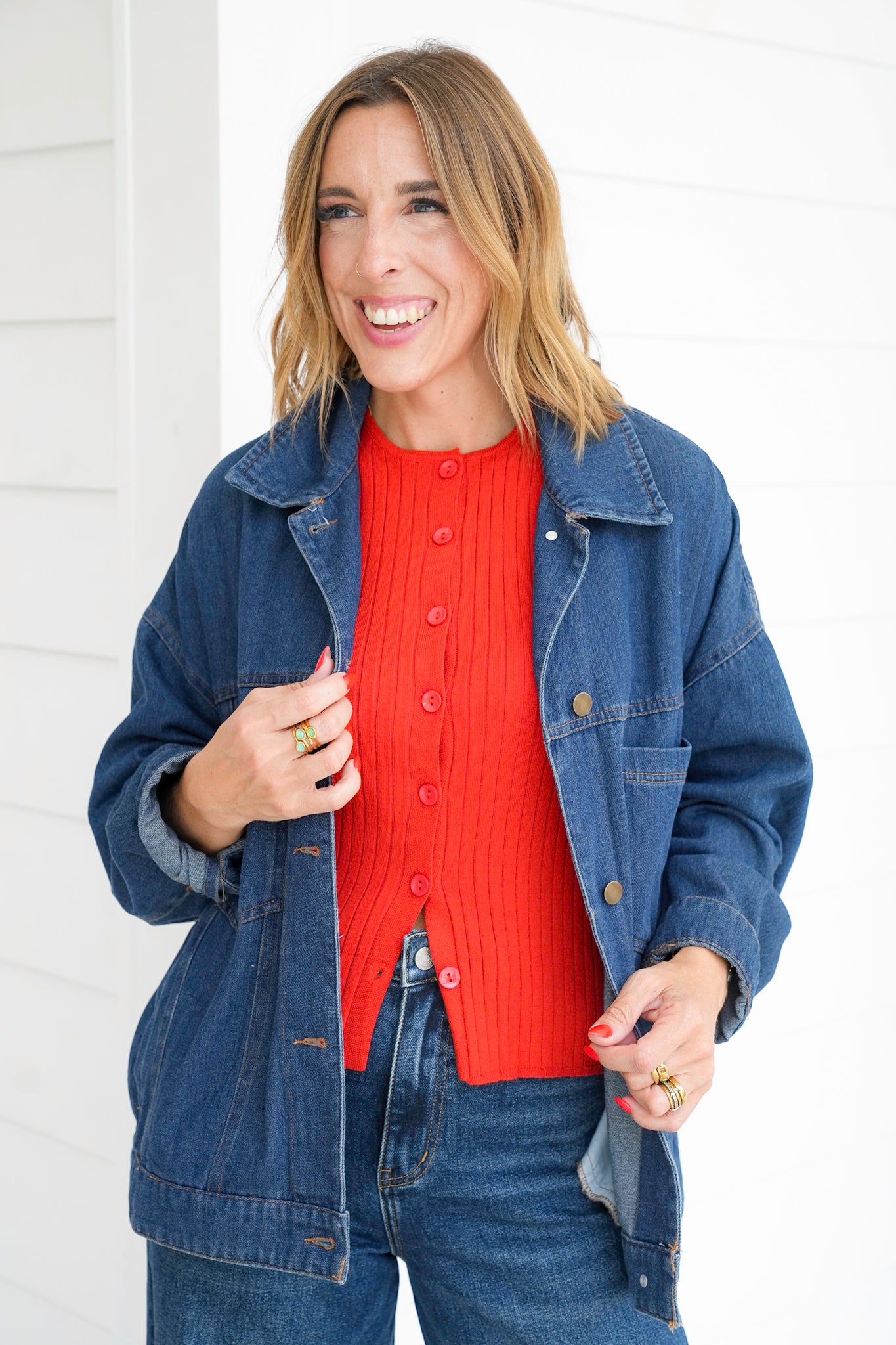 Ribbed Knit Button Up Tank Top