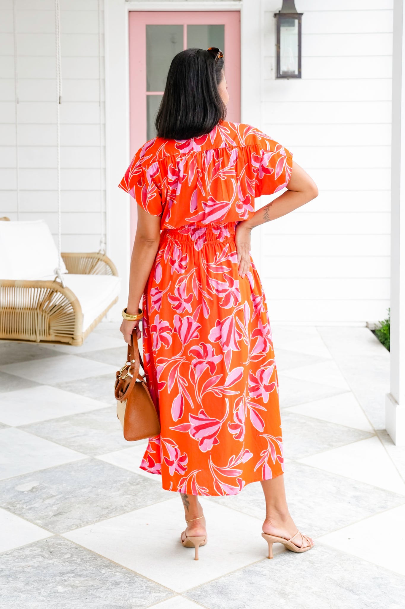Floral Short Sleeve Button Down Maxi Dress