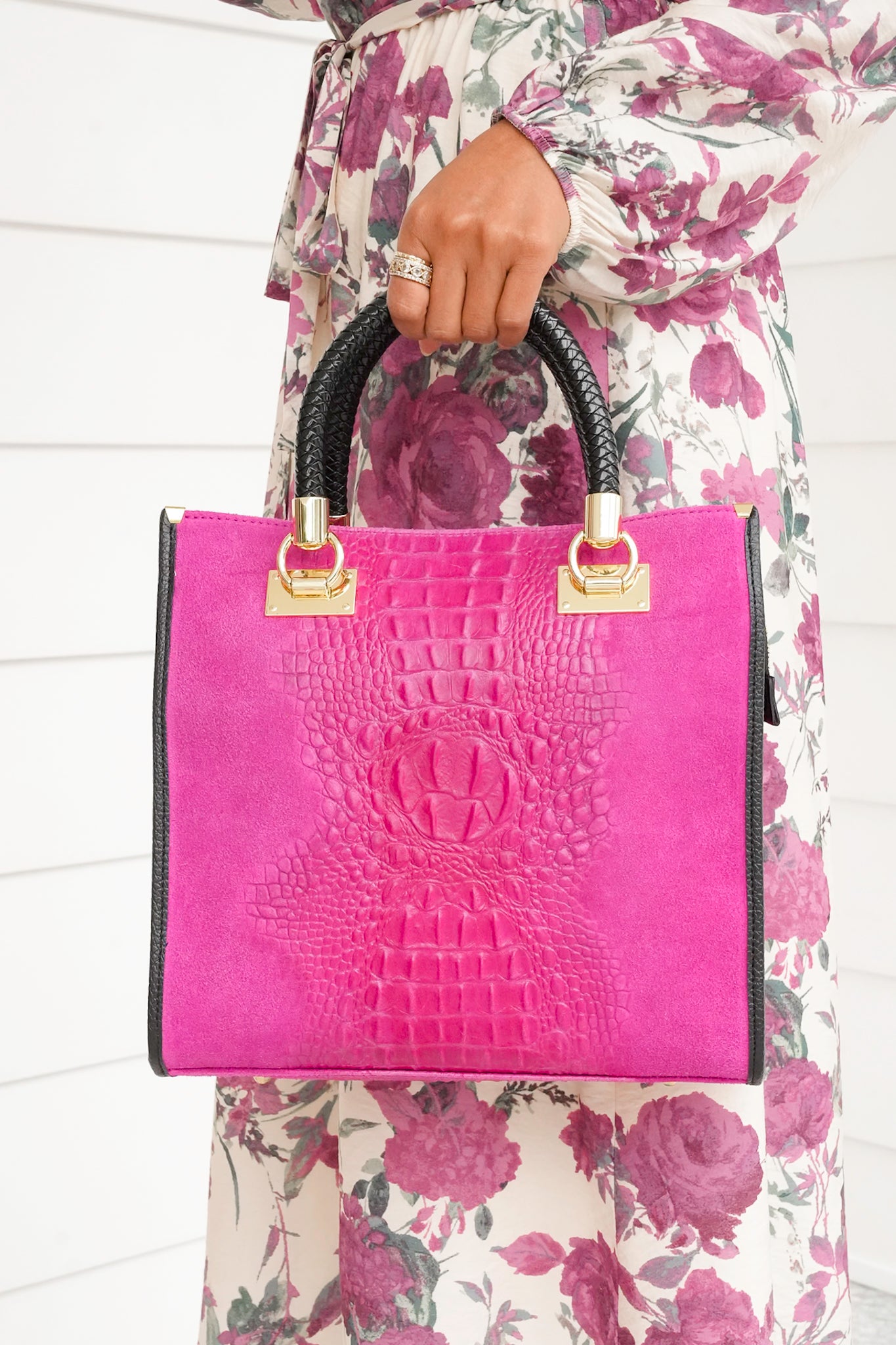 Restock! Croc-Embossed Leather Portfolio Bag