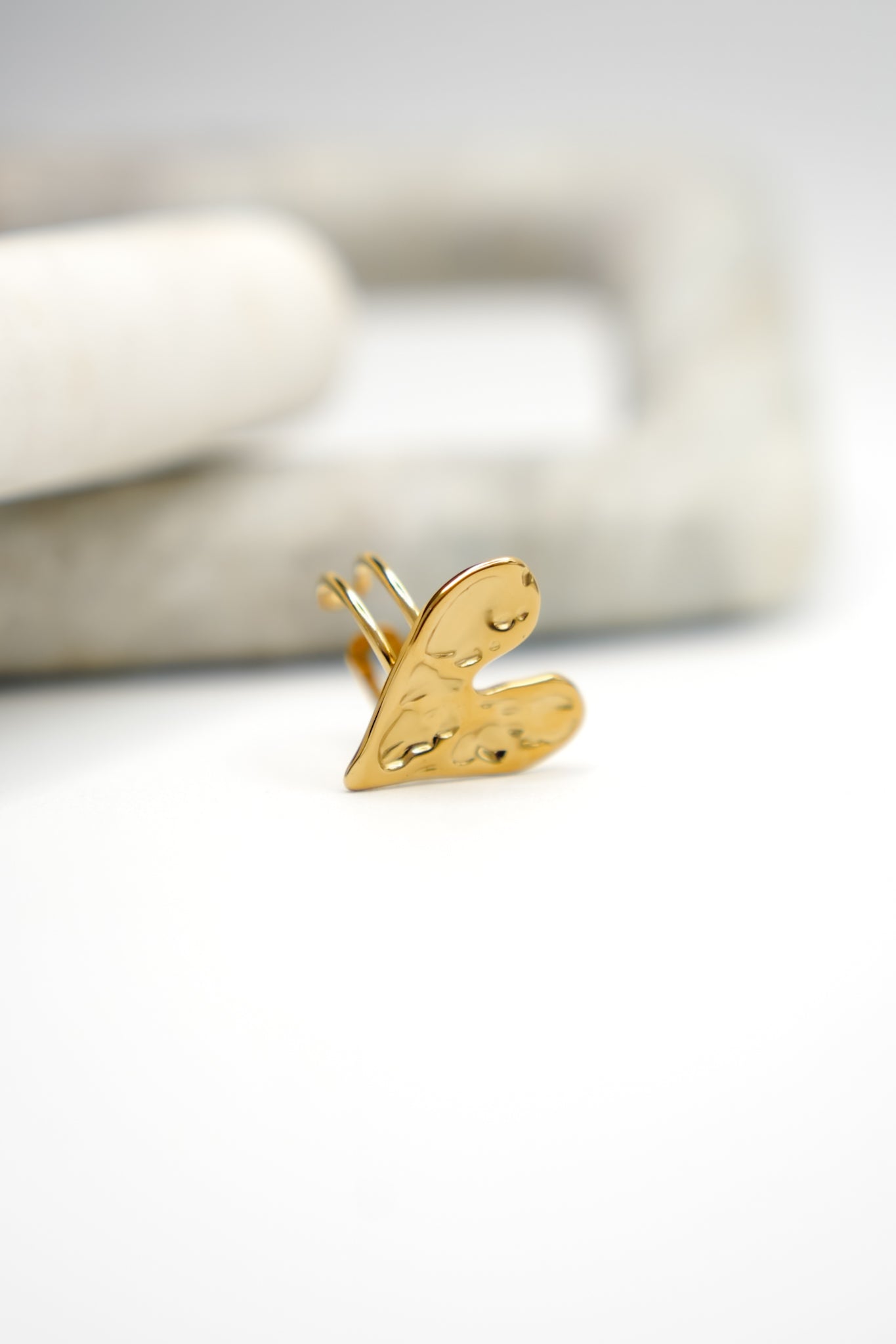 Irene Sculpted Gold Heart Ring