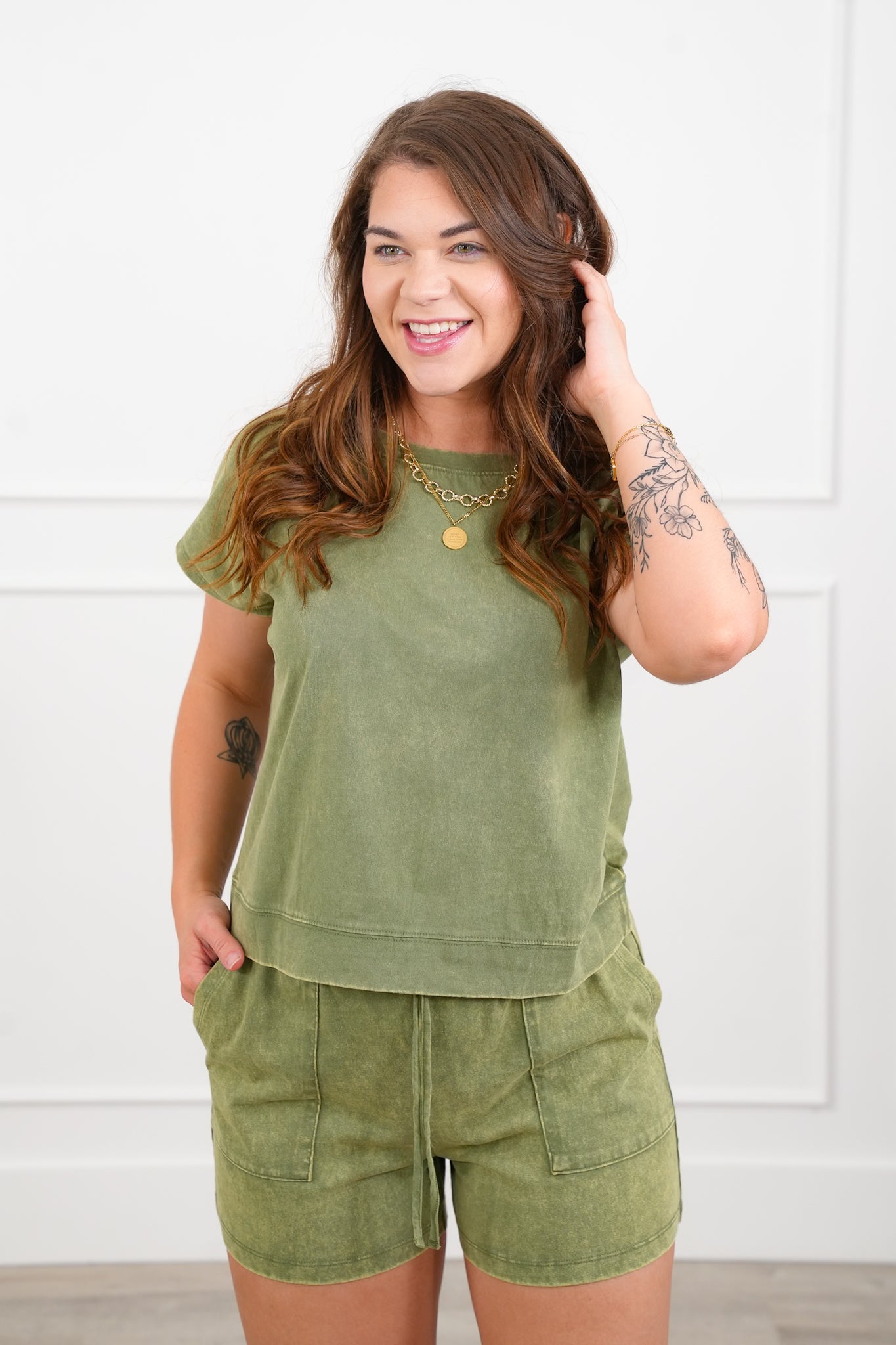 Door Buster! Zenana Cotton Washed Sleeveless Top and Shorts Set