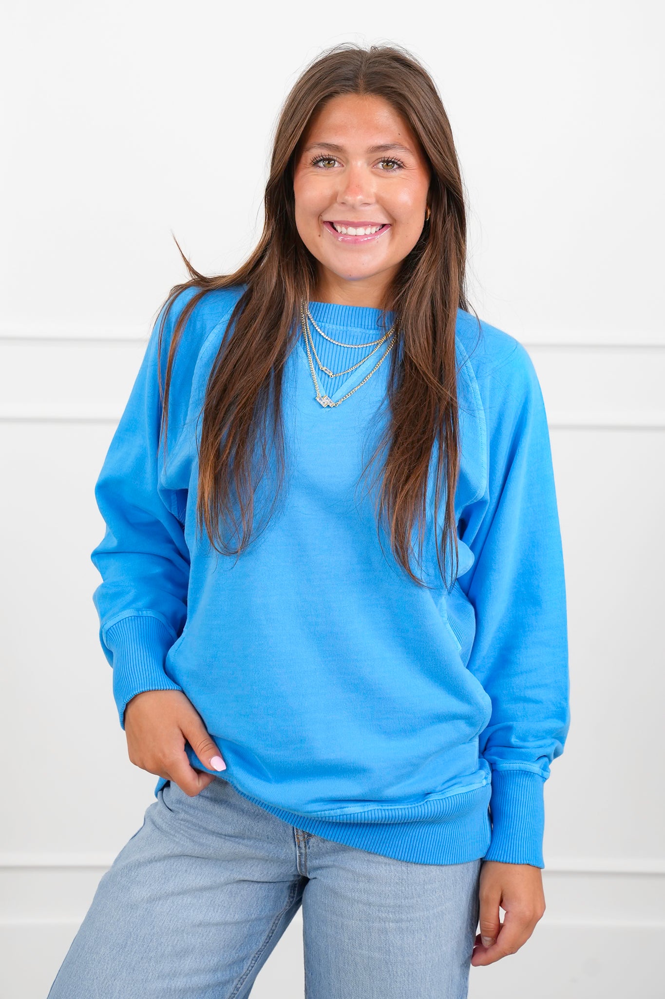 Door Buster! PLUS/REG Zenana Pigment Dyed French Terry Pullover with Pockets