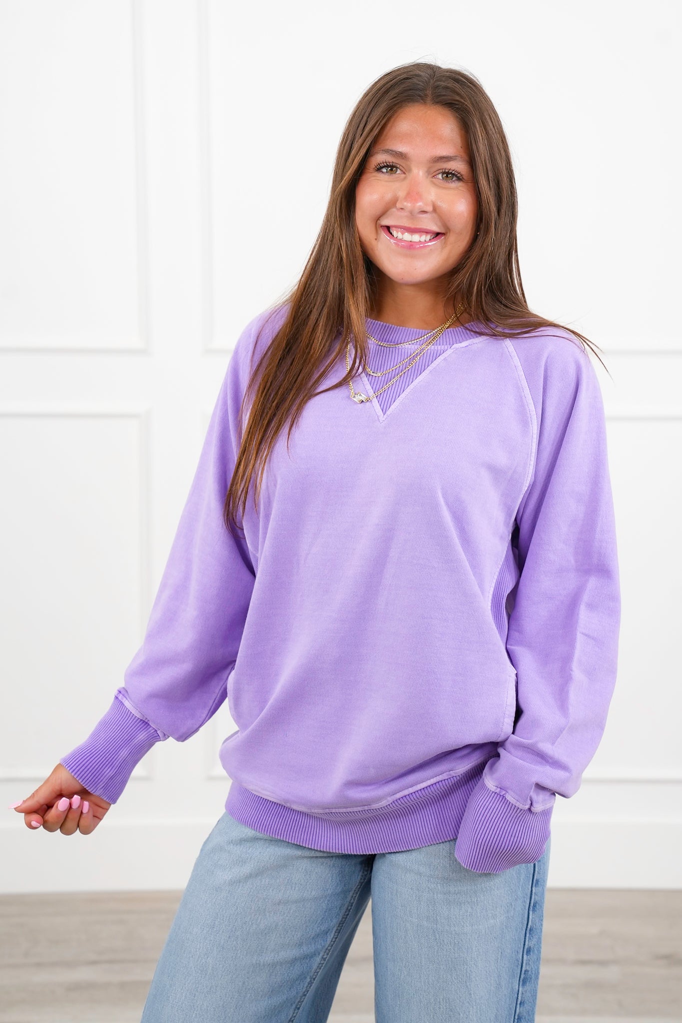 Door Buster! PLUS/REG Zenana Pigment Dyed French Terry Pullover with Pockets