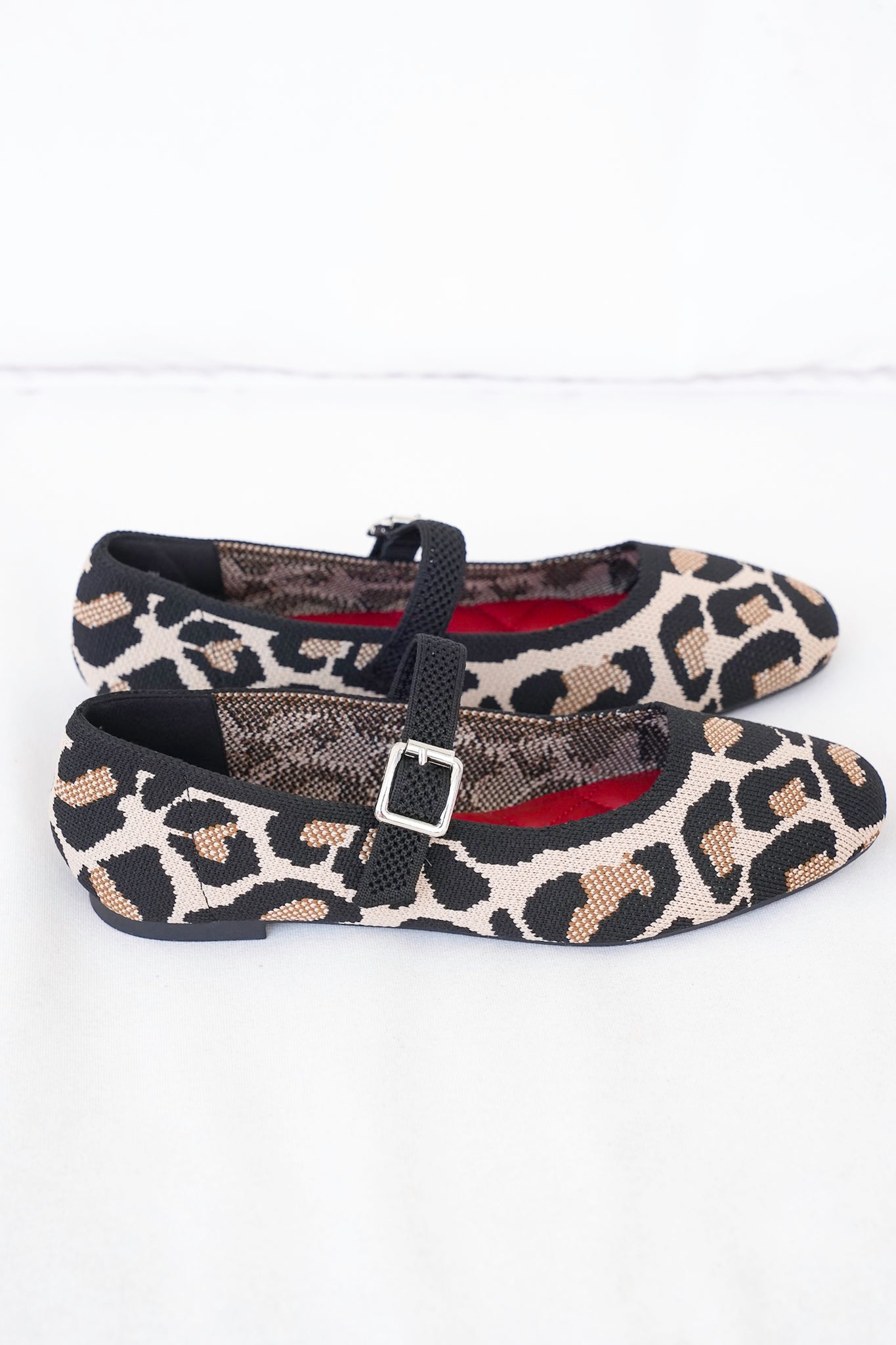 MIA Animal Print Mary Jane Flats with Buckle Strap
