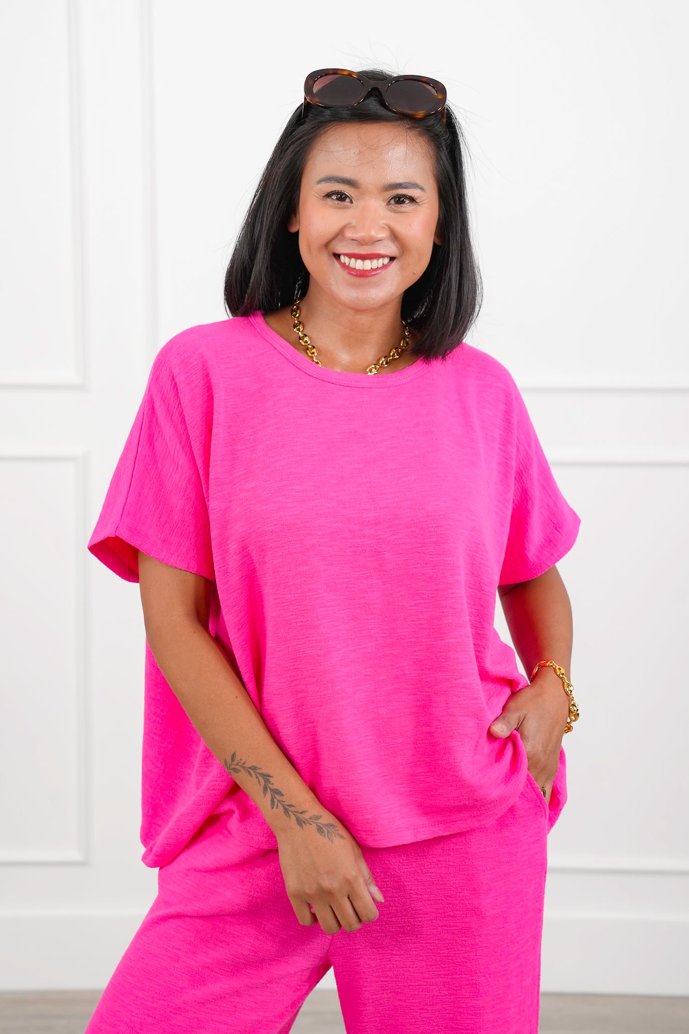 Door Buster! Zenana Cotton Slub Top and Pants Set