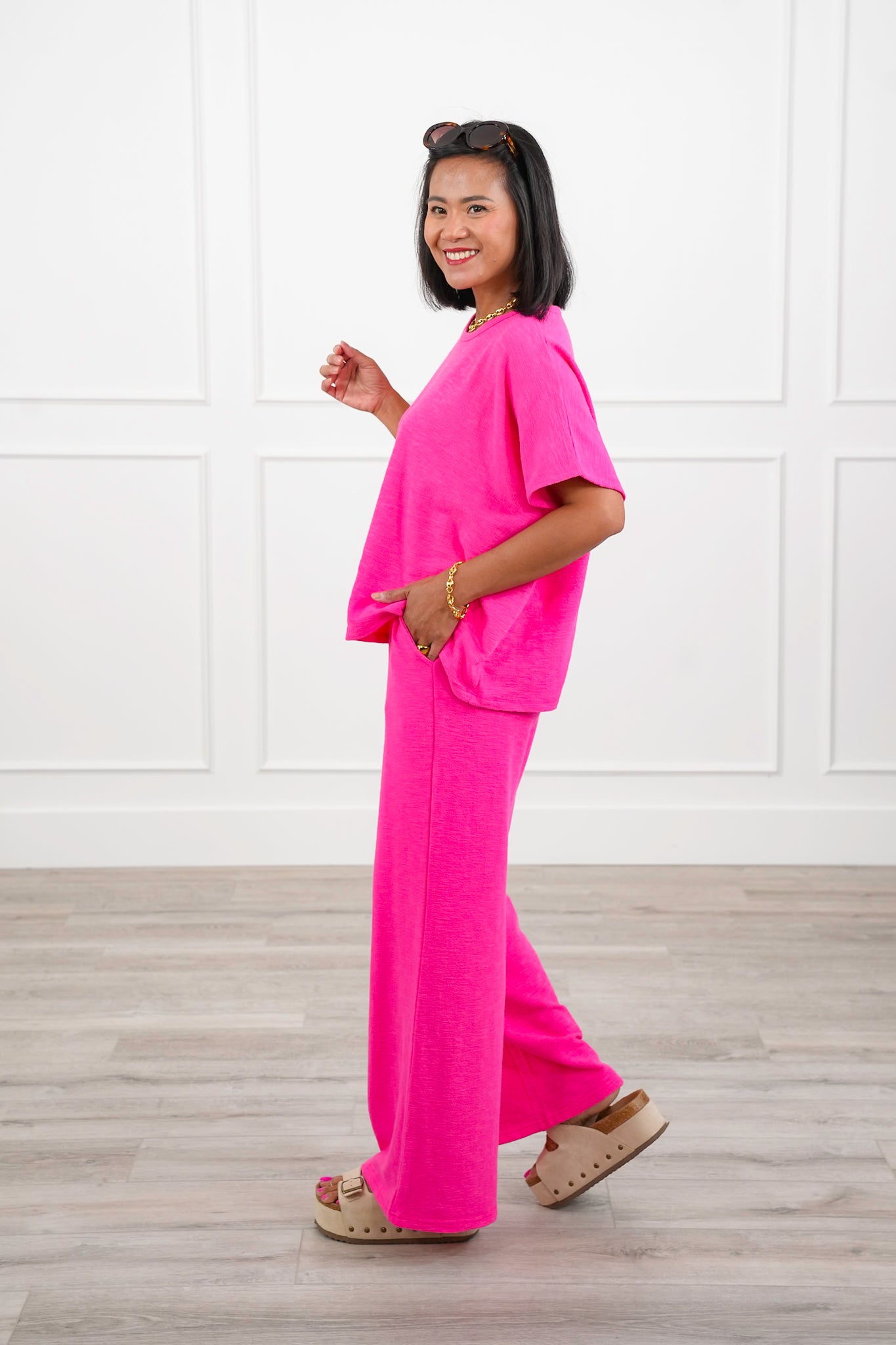 Door Buster! Zenana Cotton Slub Top and Pants Set