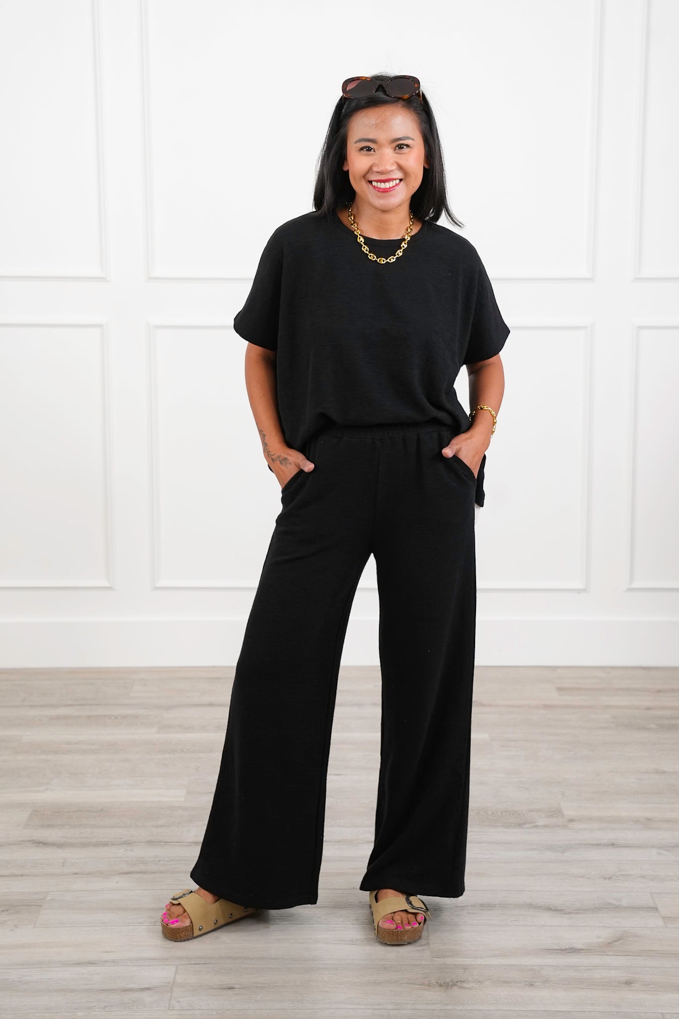 Door Buster! Zenana Cotton Slub Top and Pants Set