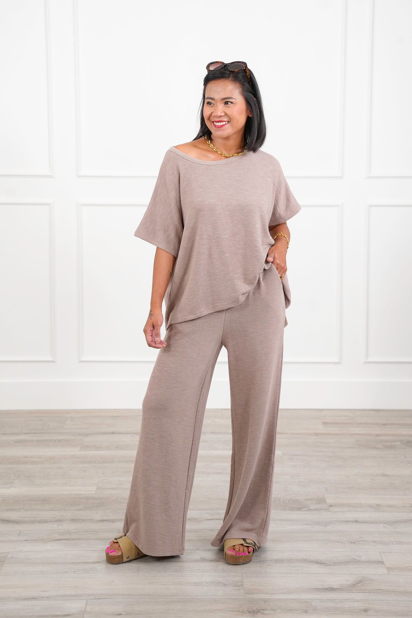 Door Buster! Zenana Cotton Slub Top and Pants Set