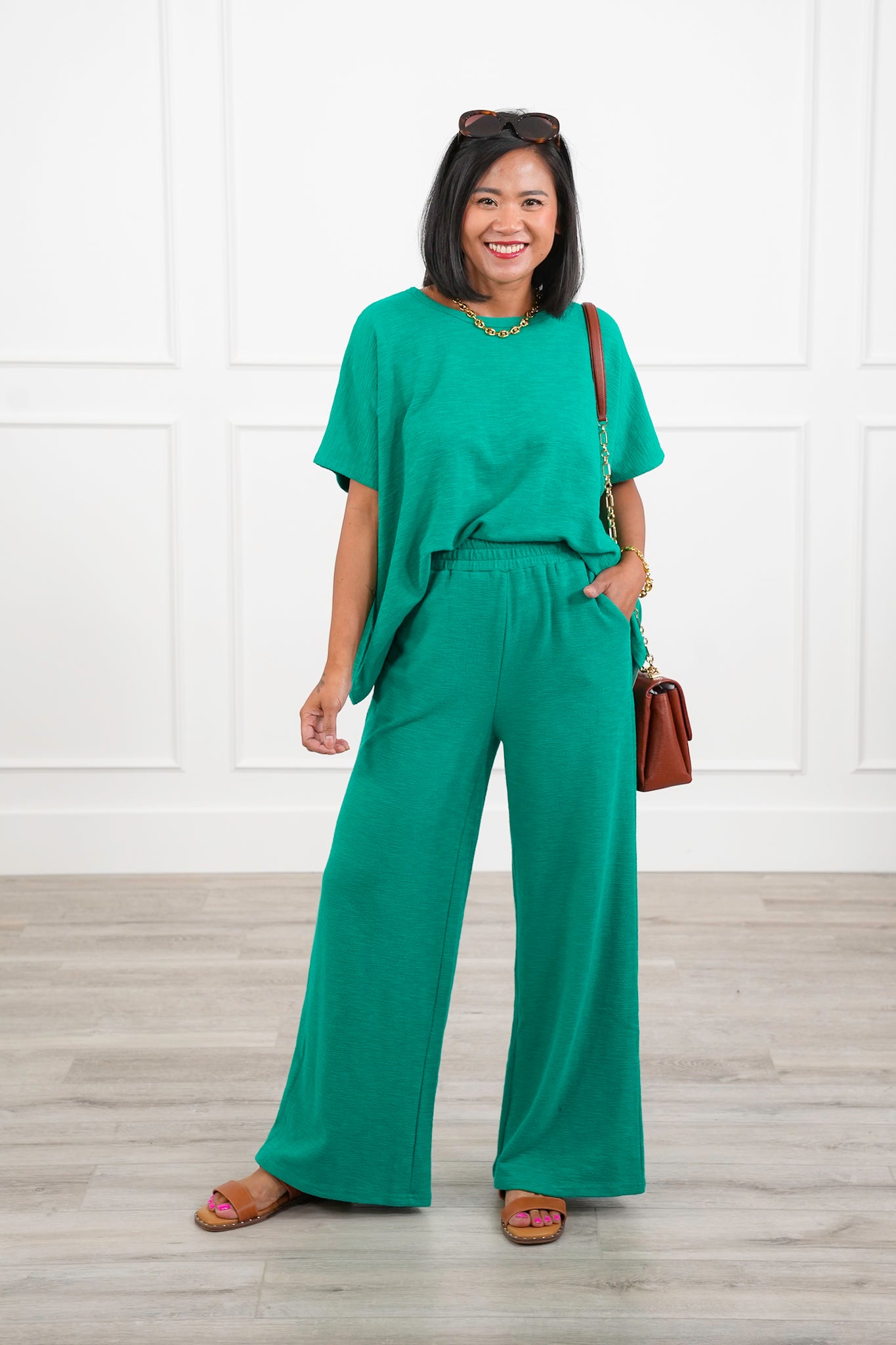 Door Buster! Zenana Cotton Slub Top and Pants Set
