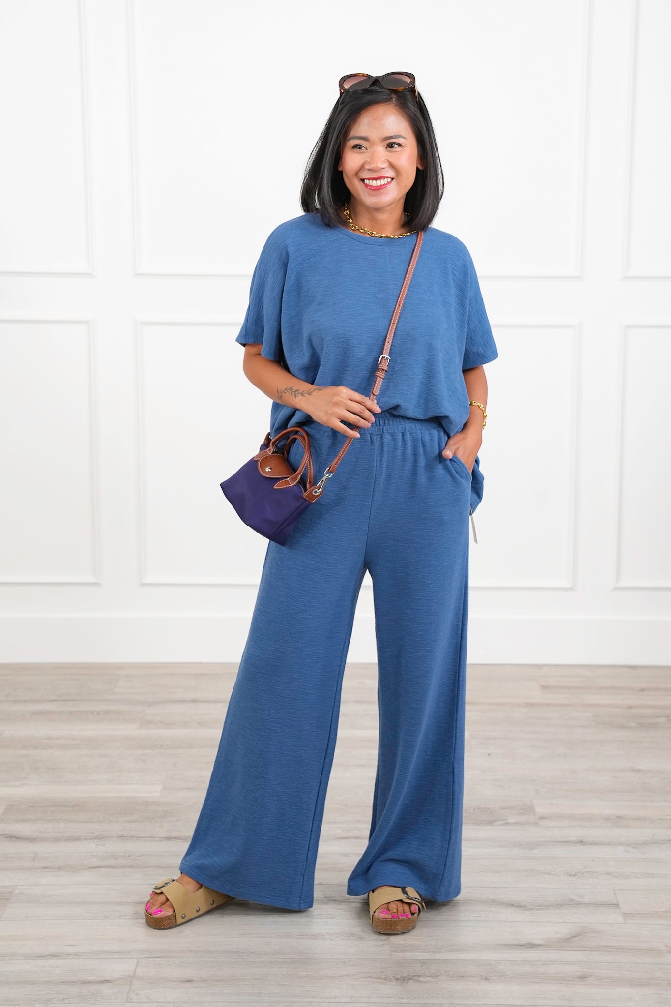 Door Buster! Zenana Cotton Slub Top and Pants Set