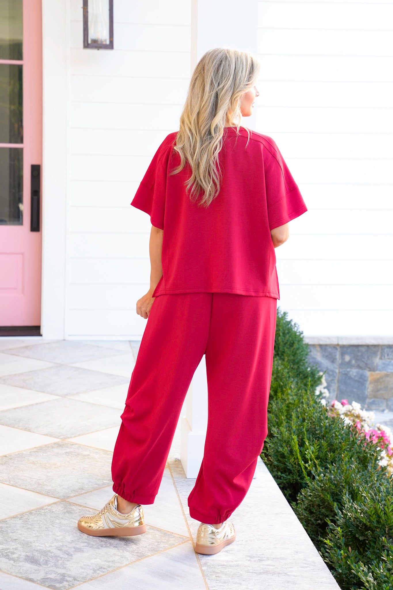 Plus/Reg Solid Short Sleeve Top and Pants Set