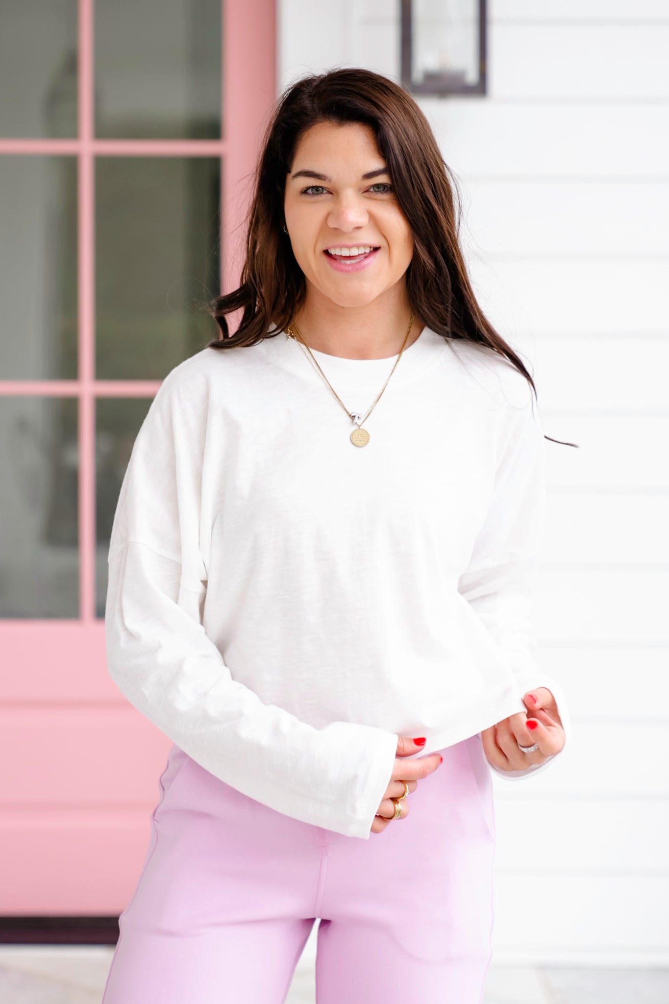 White Long Sleeve Crop Top