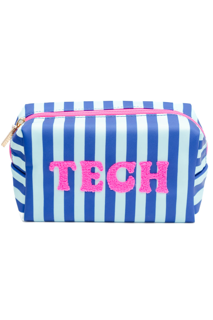 "Tech" Small Blue Zip Pouch