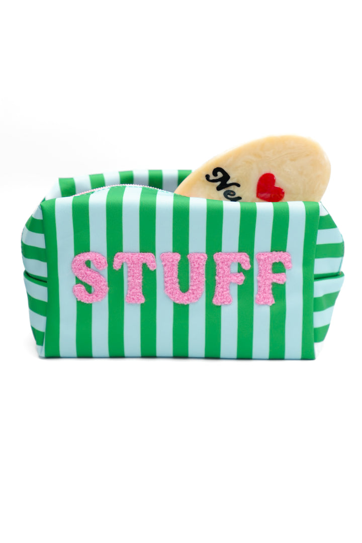 "Stuff" Small Turquoise Zip Pouch