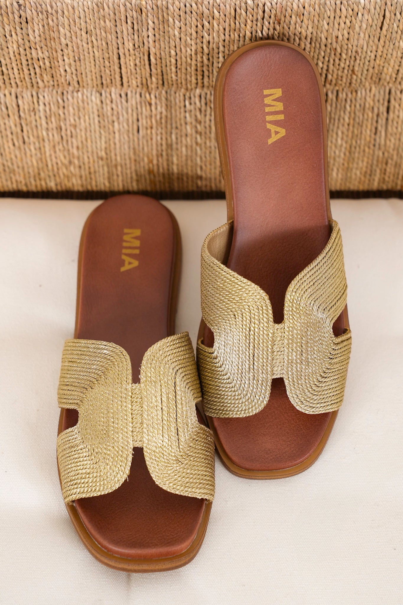 MIA Elegant Slip On Sandal with Woven Detailing