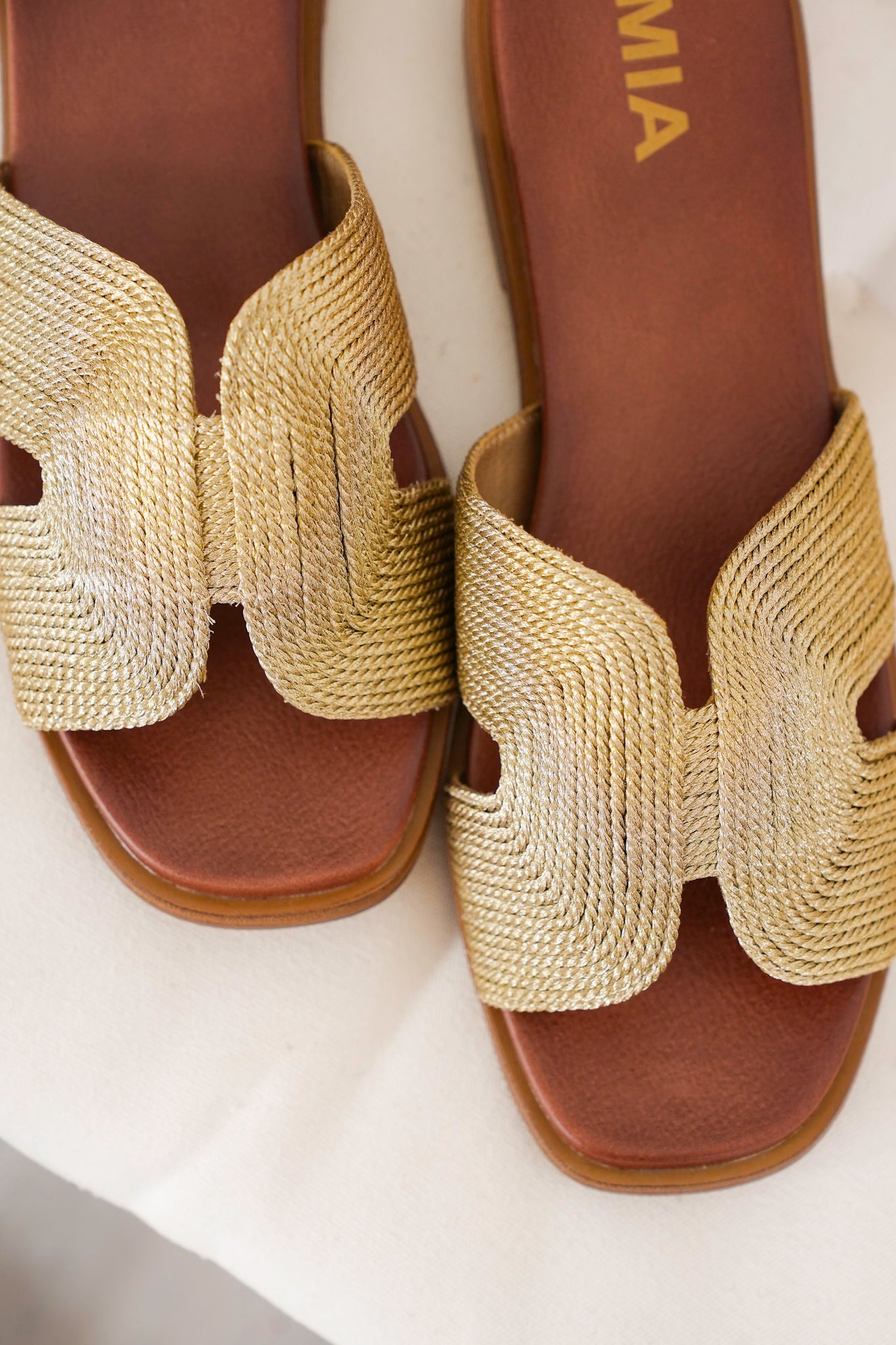 MIA Elegant Slip On Sandal with Woven Detailing