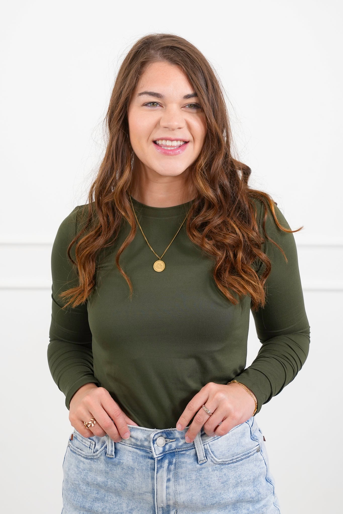 Door Buster! Plus/Reg Zenana Brushed Microfiber Long Sleeve Round Neck Tee