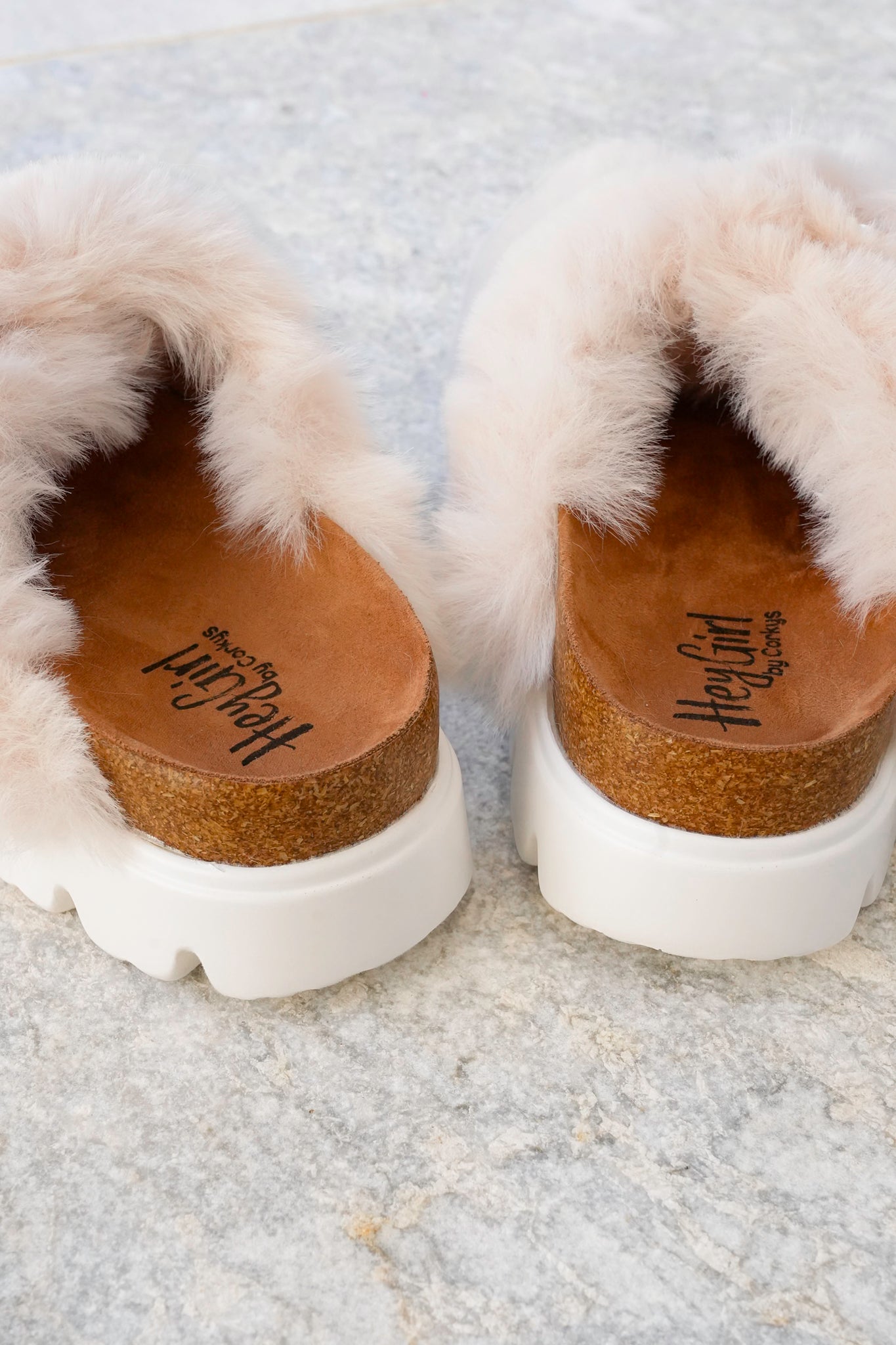 Corky's "Hearsay" Vegan Fur Double Strap Platform Slide Sandals