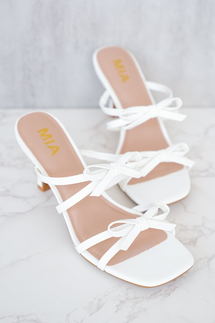 MIA Strappy High Heel Sandals with Bow Detail