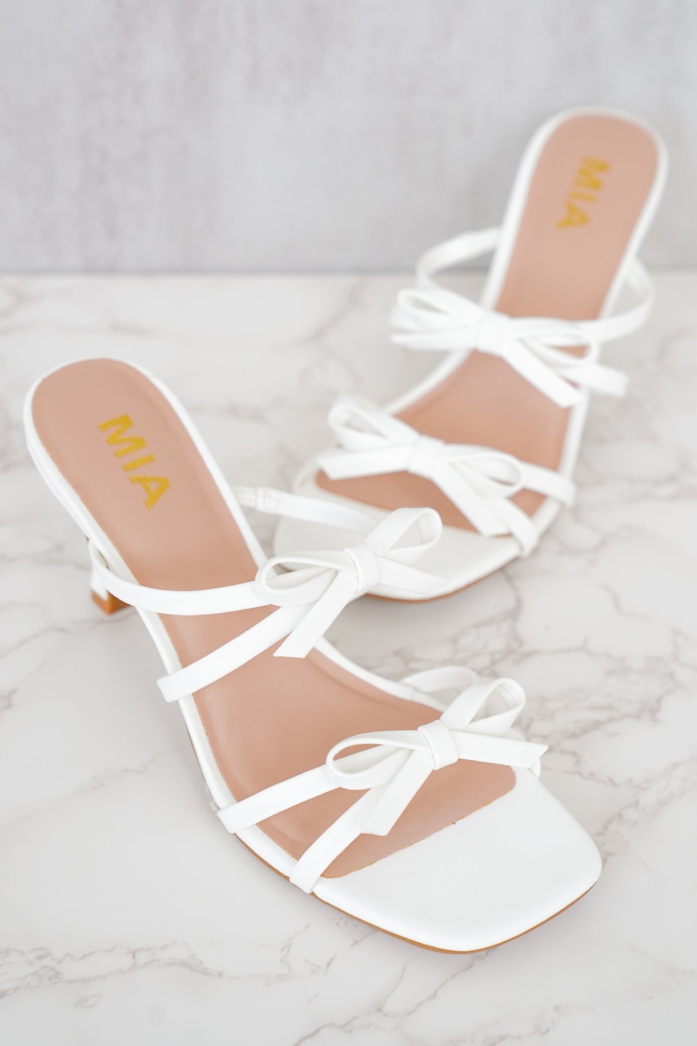 MIA Strappy High Heel Sandals with Bow Detail